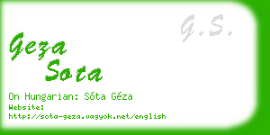 geza sota business card